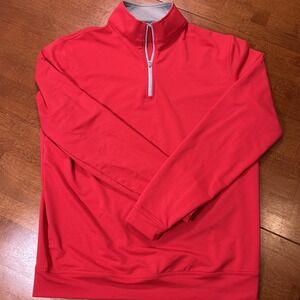 Peter Millar Red Zip Up Sweater